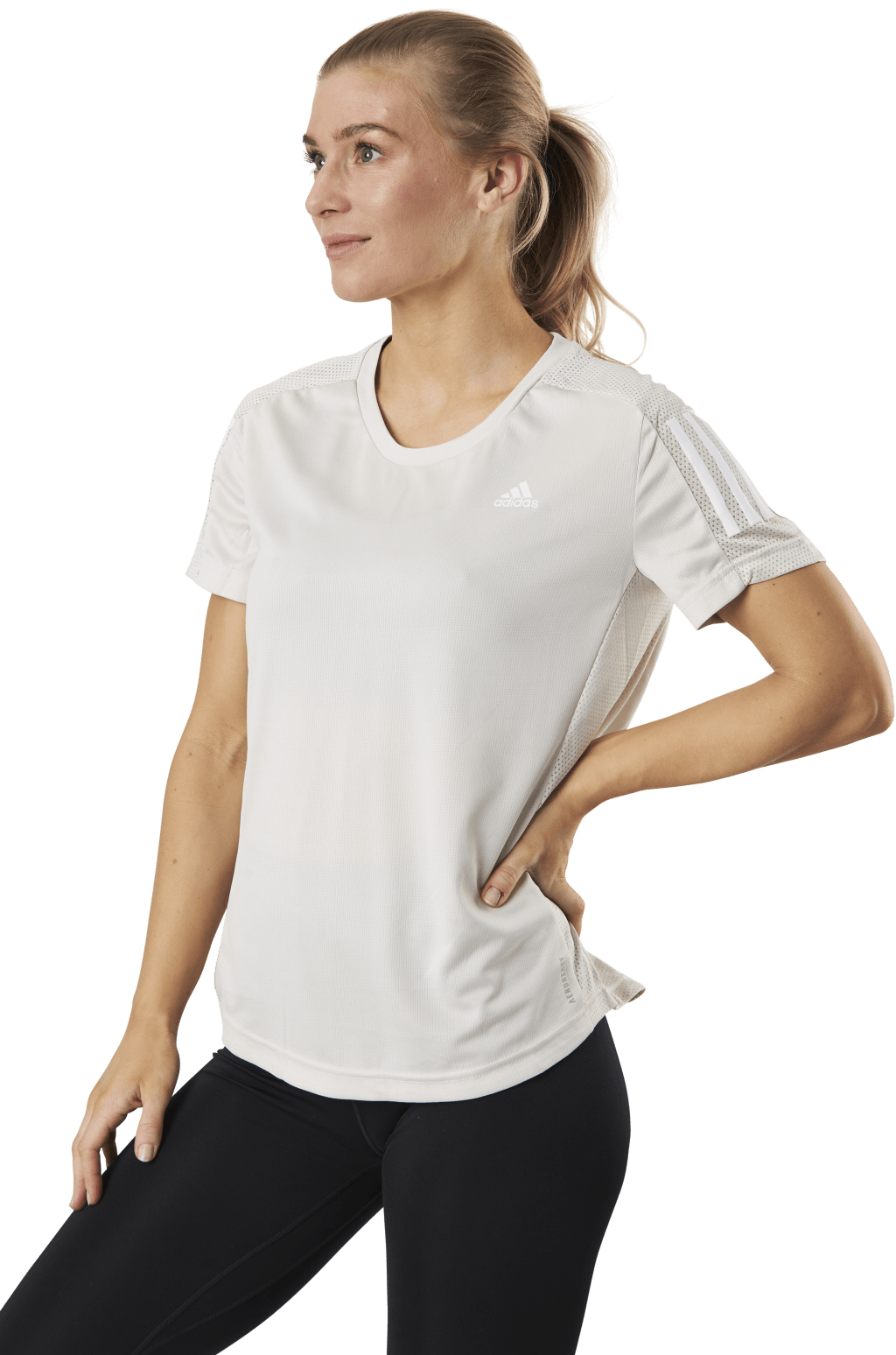 Adidas Own The Run Tee Women Alumina, Female, Apparels, T-shirt, Running, White, S
