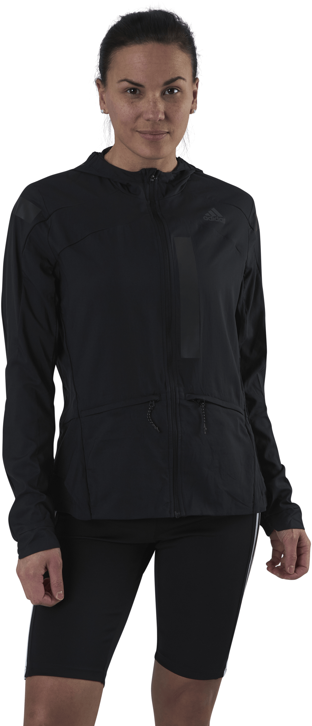 Adidas Marathon Jacket Translucent Women Black / Black, Female, Apparels, jackets, Running, Black, L