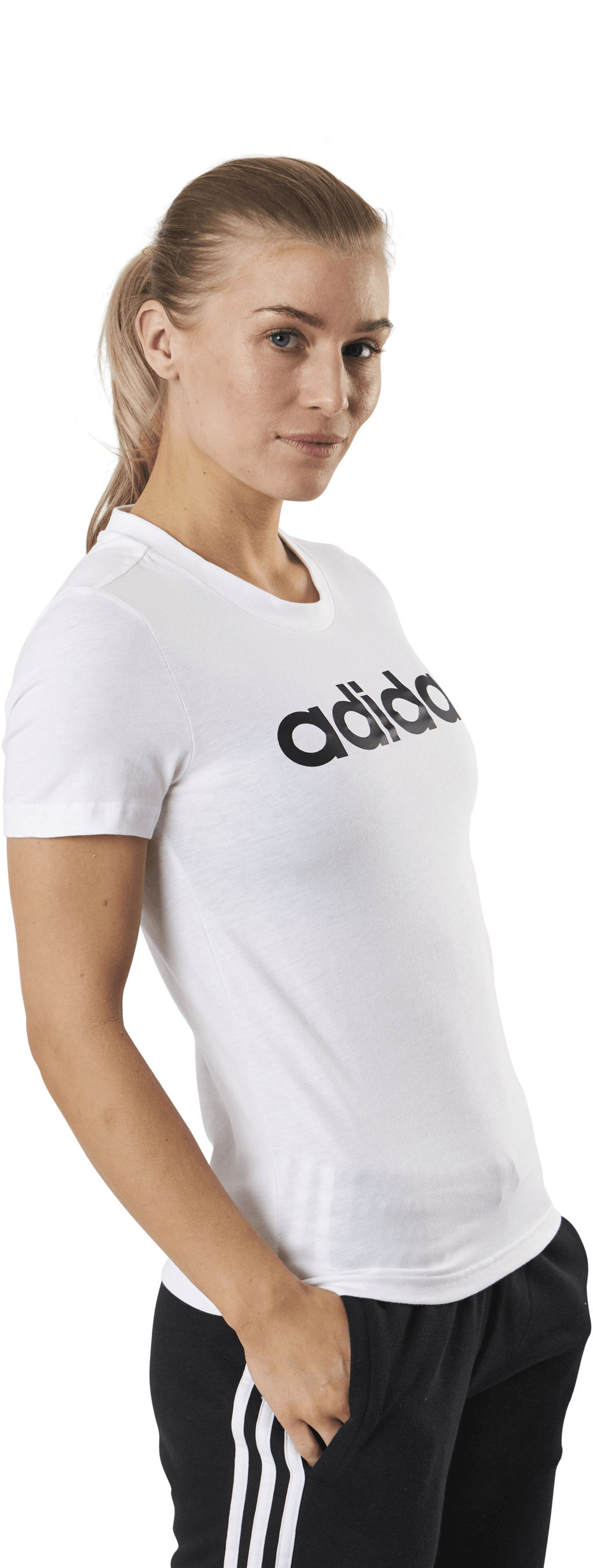 Essentials Slim Logo T-Shirt White / Black, Female, Apparels, T-shirt, White, L