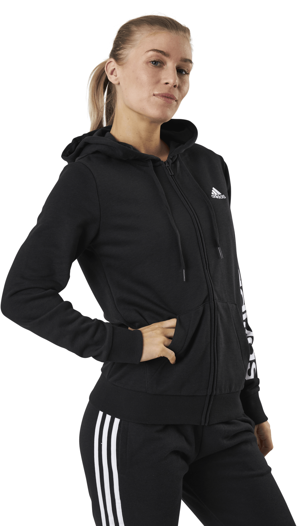 Essentials Full-Zip Hoodie Black / White