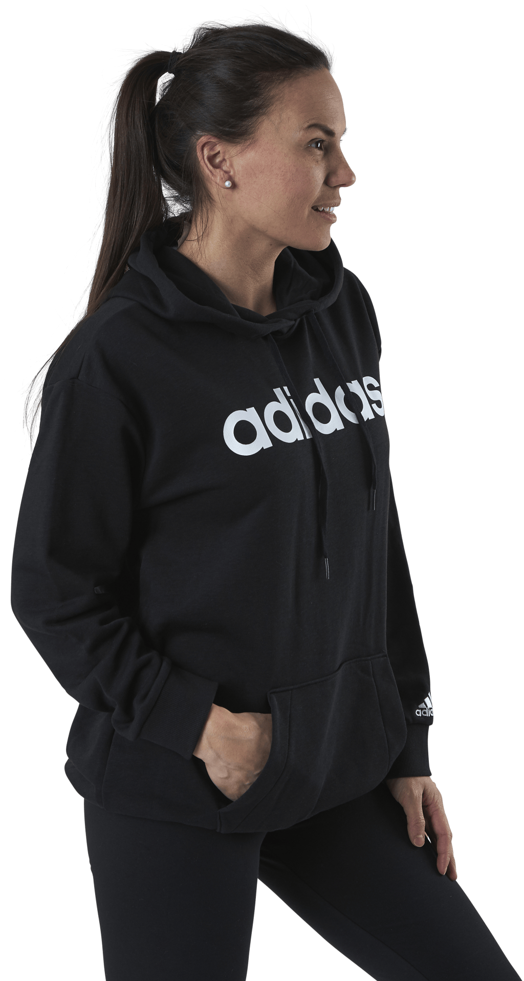 Essentials Oversized Hoodie Black / White - Bild 2