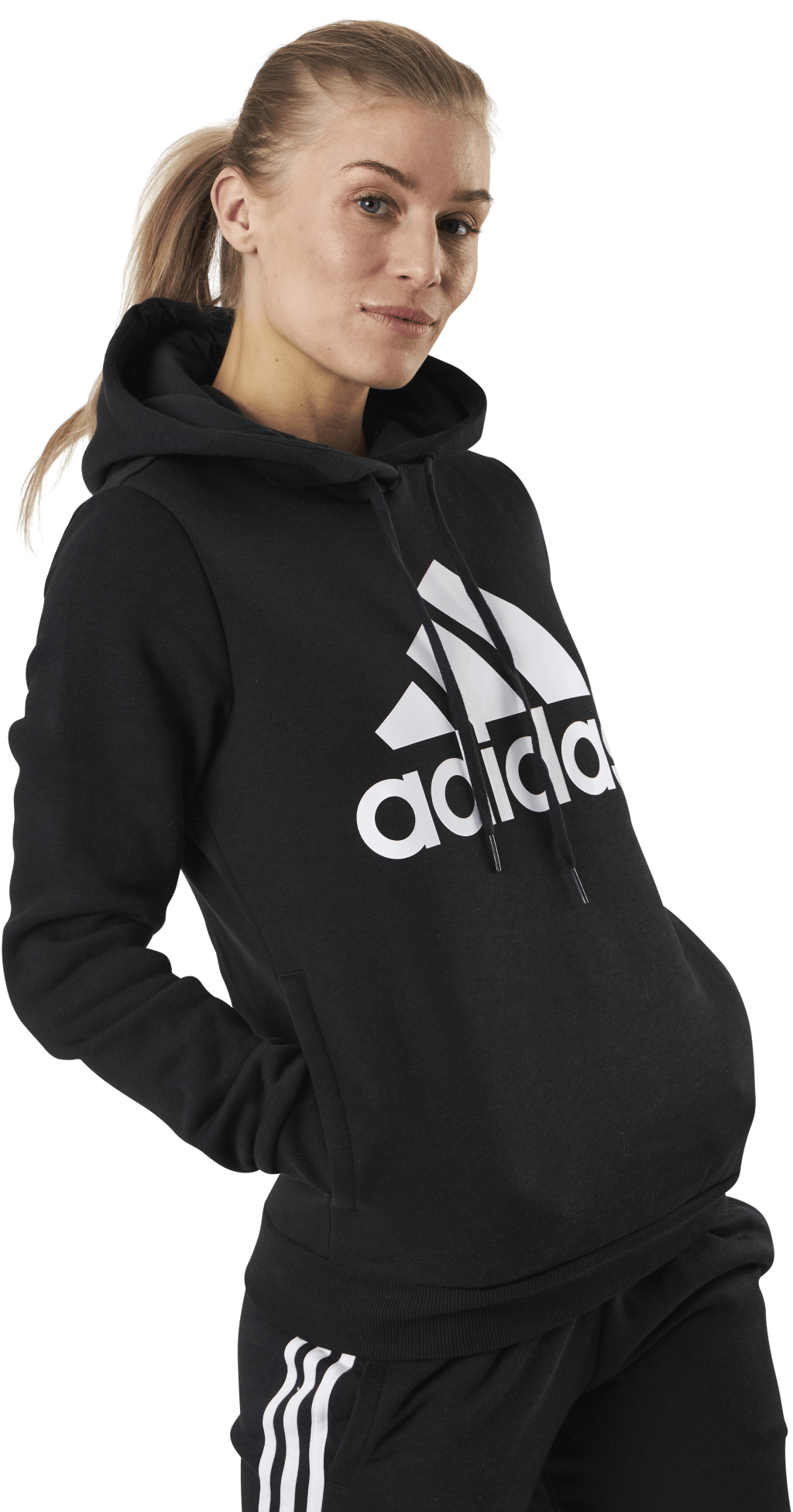 Essentials Hoodie Black / White, Female, Apparels, Shirts, Black, XXL