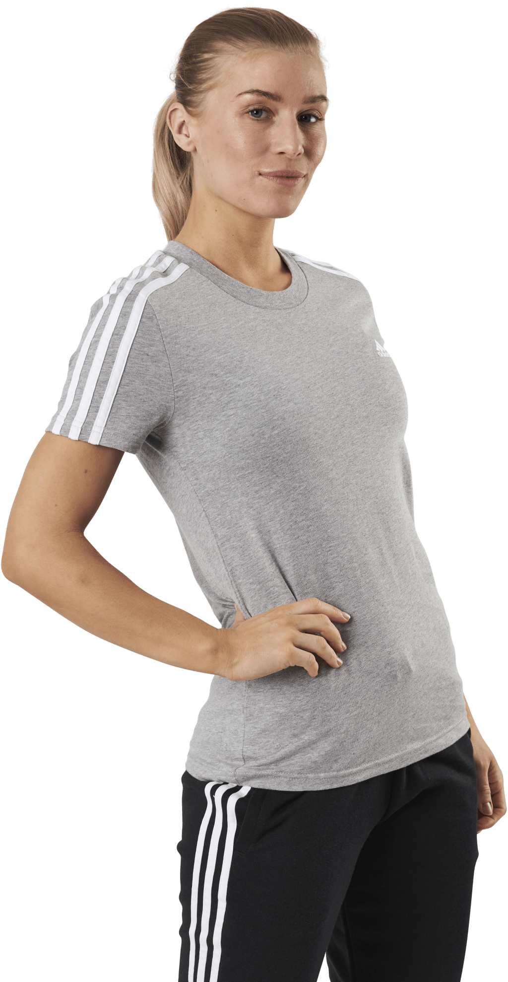 Essentials Slim T-Shirt Medium Grey Heather / White