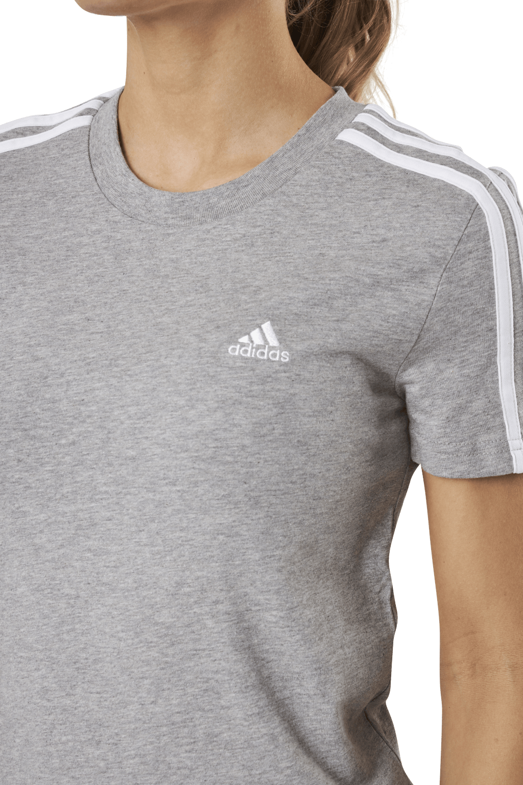 Essentials Slim T-Shirt Medium Grey Heather / White - Bild 4