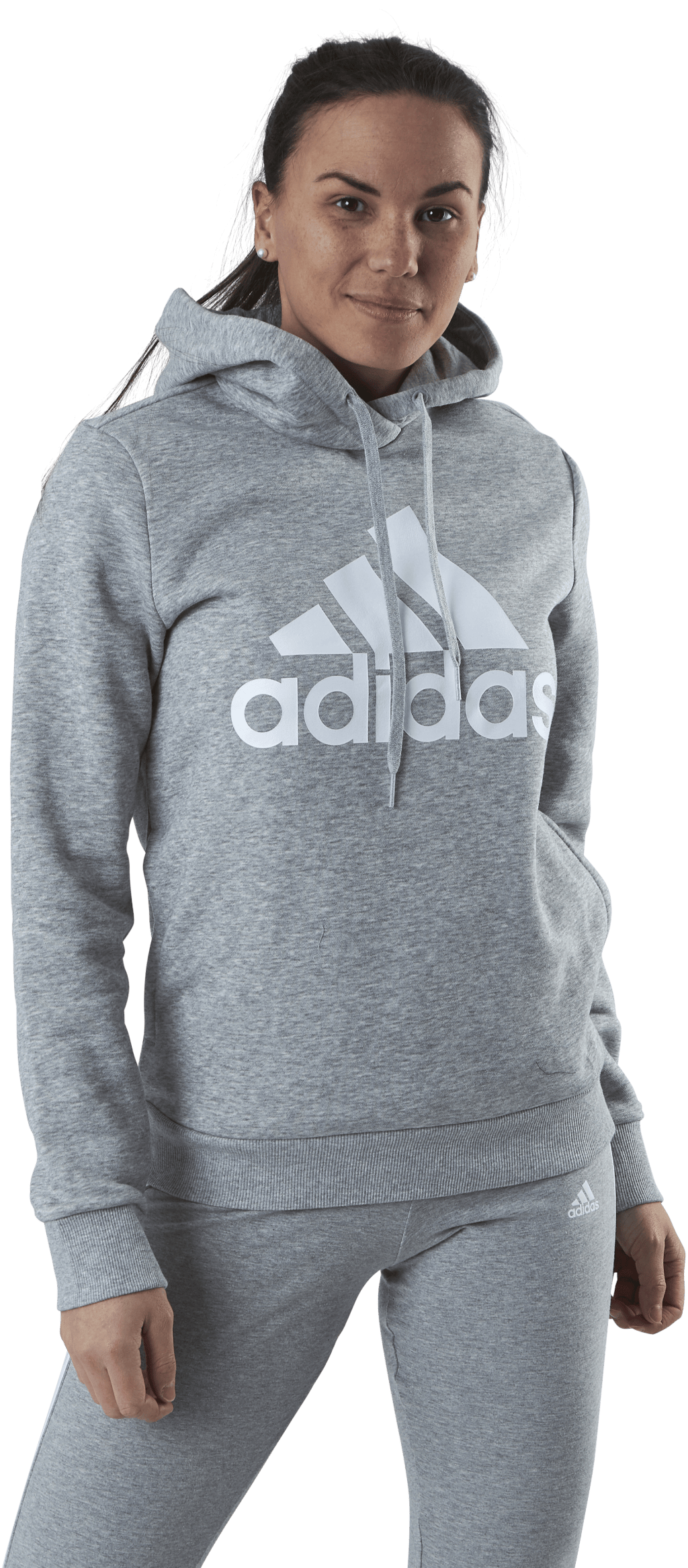 Essentials Hoodie Medium Grey Heather / White