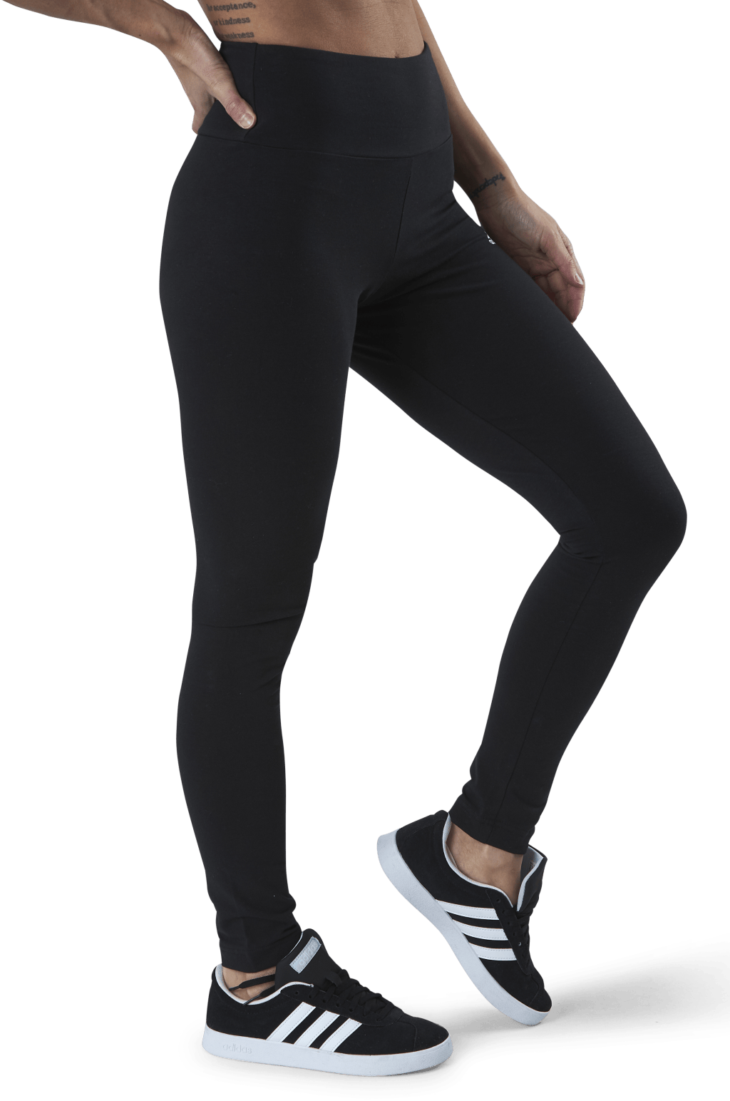 ESSENTIALS HIGH-WAISTED LOGO LEGGINGS Black / White - Bild 2