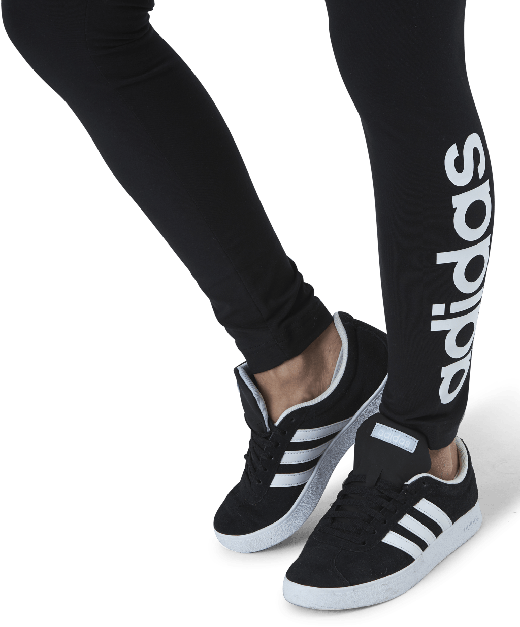 ESSENTIALS HIGH-WAISTED LOGO LEGGINGS Black / White - Bild 5