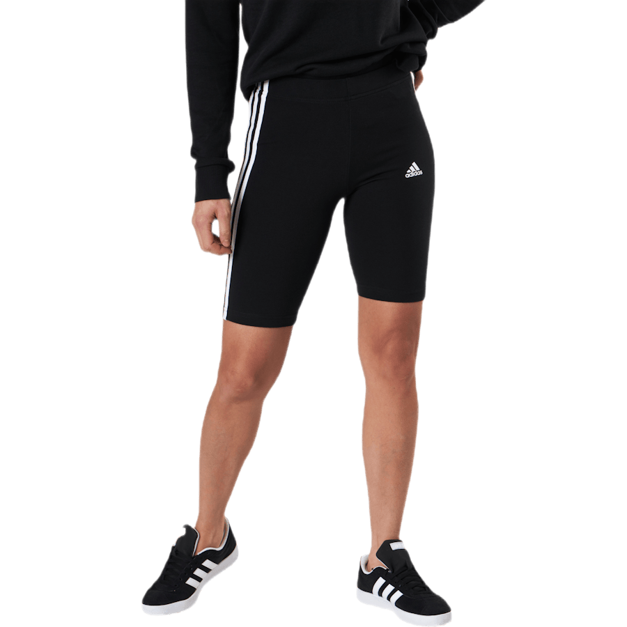 Essentials 3-Stripes Bike Shorts Black / White