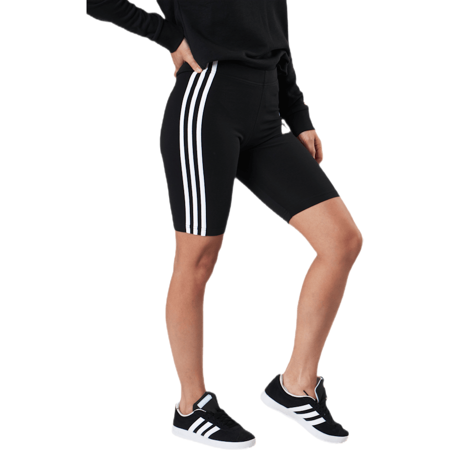 Essentials 3-Stripes Bike Shorts Black / White - Bild 2