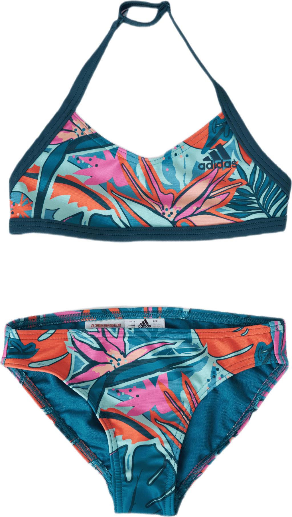 Girls Flower Bikini Active Teal / Wild Teal, Unisex, Apparels, Swimwear, Swimming, Multi color, 128
