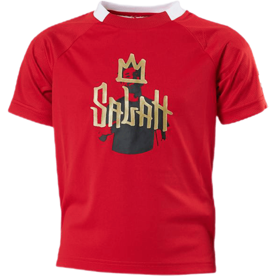 Boys Salah Aeroready Football T-Shirt Vivid Red / Gold Metallic