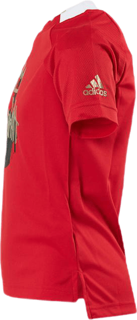 Boys Salah Aeroready Football T-Shirt Vivid Red / Gold Metallic - Bild 2