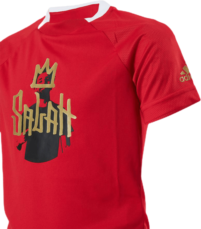 Boys Salah Aeroready Football T-Shirt Vivid Red / Gold Metallic - Bild 4