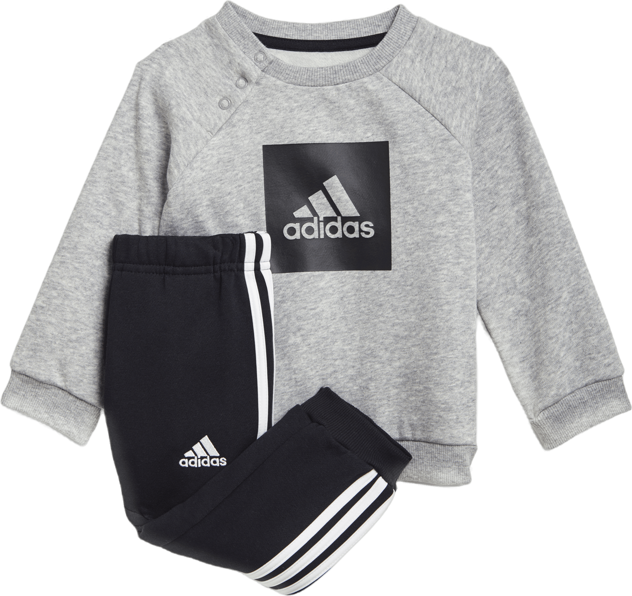 3-Stripes Fleece Jogger Set Medium Grey Heather, Unisex, Odzież, dresy i komplety, Trening, Szary, 98