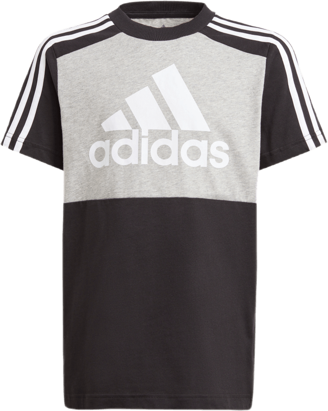 Adidas Boys Essentials Colorblock Tee Medium Grey Heather / Black / White, Unisex, Odevy, Tričko, Posilovať, Viacfarebná, 134