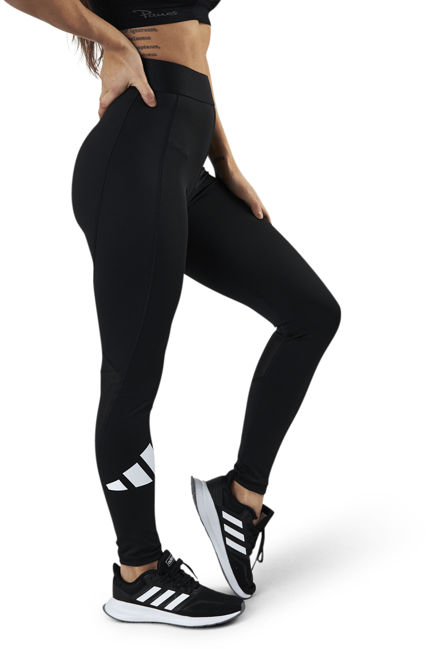 Techfit Adi Life Mid Rise Long Bos Tight Black / Black / White, Female, Vêtements, Leggings, Entraînement, Noir, M
