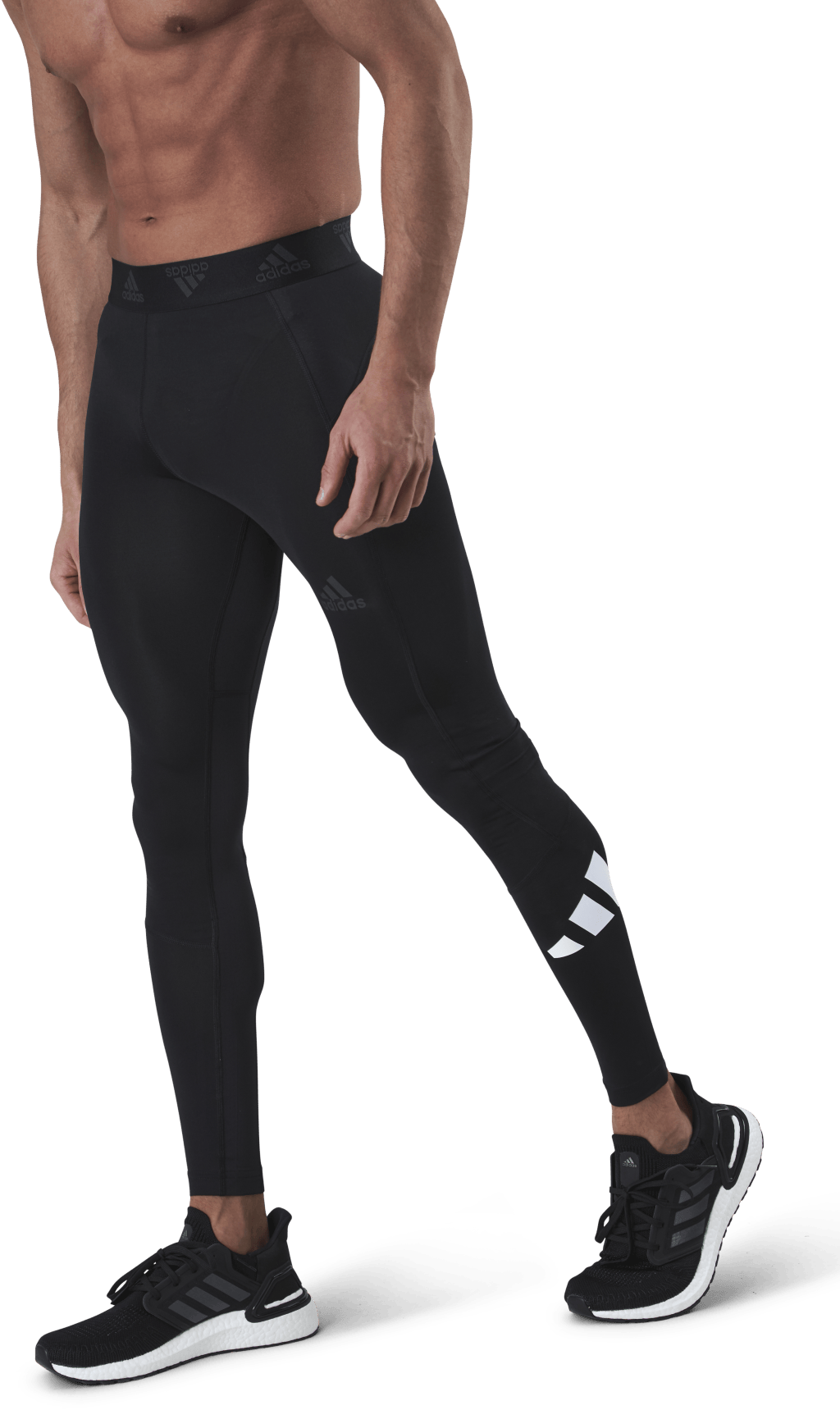 Techfit 3 Bar Long Tight Black, Male, Odevy, Nohavice, Posilovať, Čierna, S