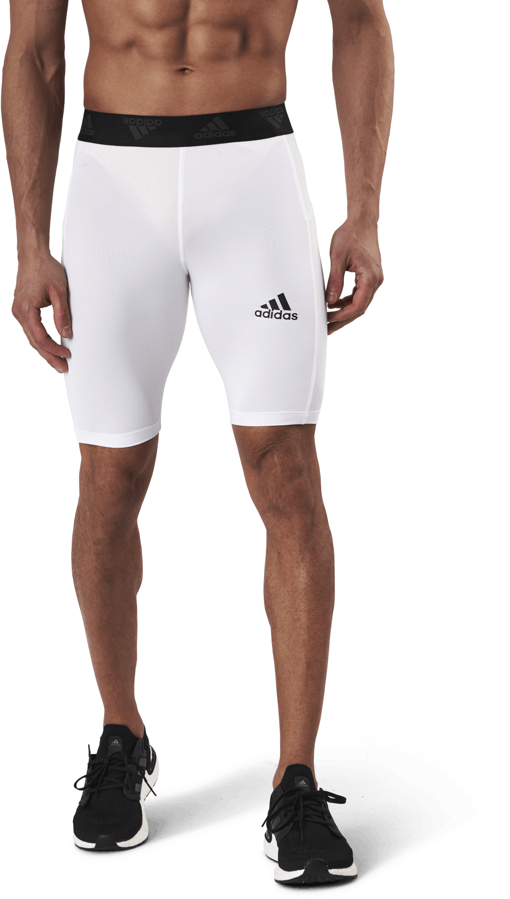 Techfit Short Tight White, Male, Apparels, Leggings, Running, White, M