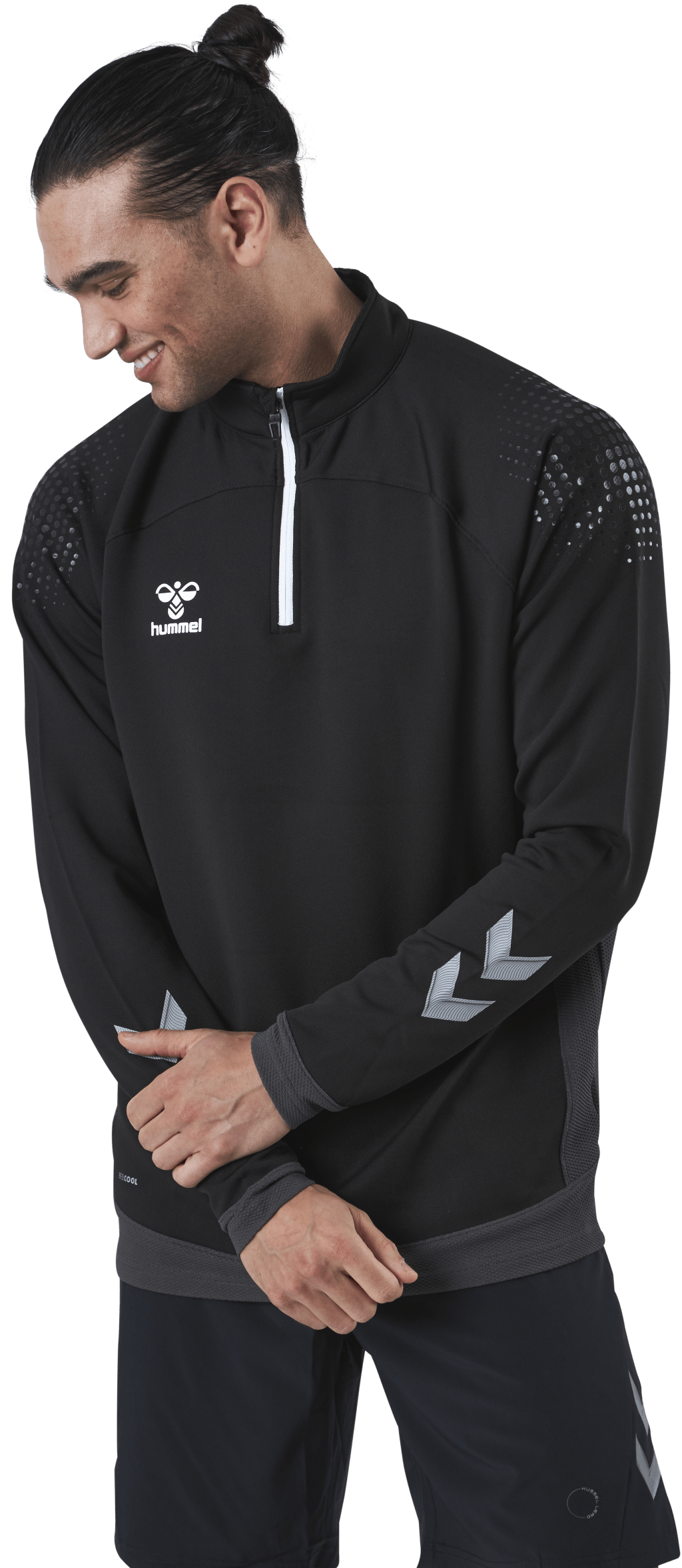 Half Zip Black, Male, Apparels, Shirts, Soccer, Black, S