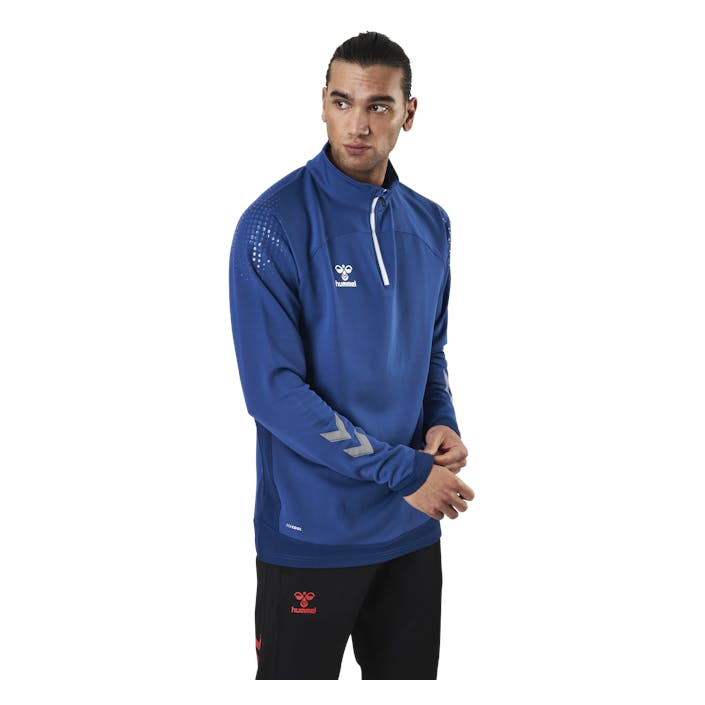 Half Zip Blue, Male, Apparels, Shirts, Soccer, Blue, L