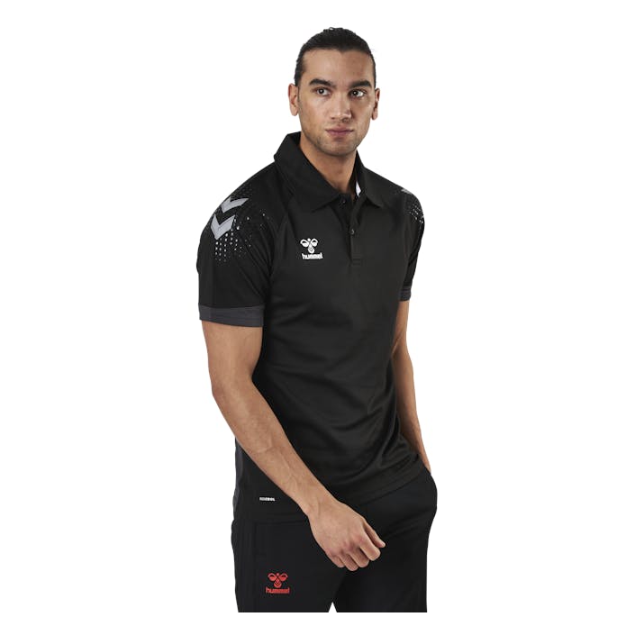 Functional Polo Black, Male, Apparels, T-shirt, Soccer, Black, L