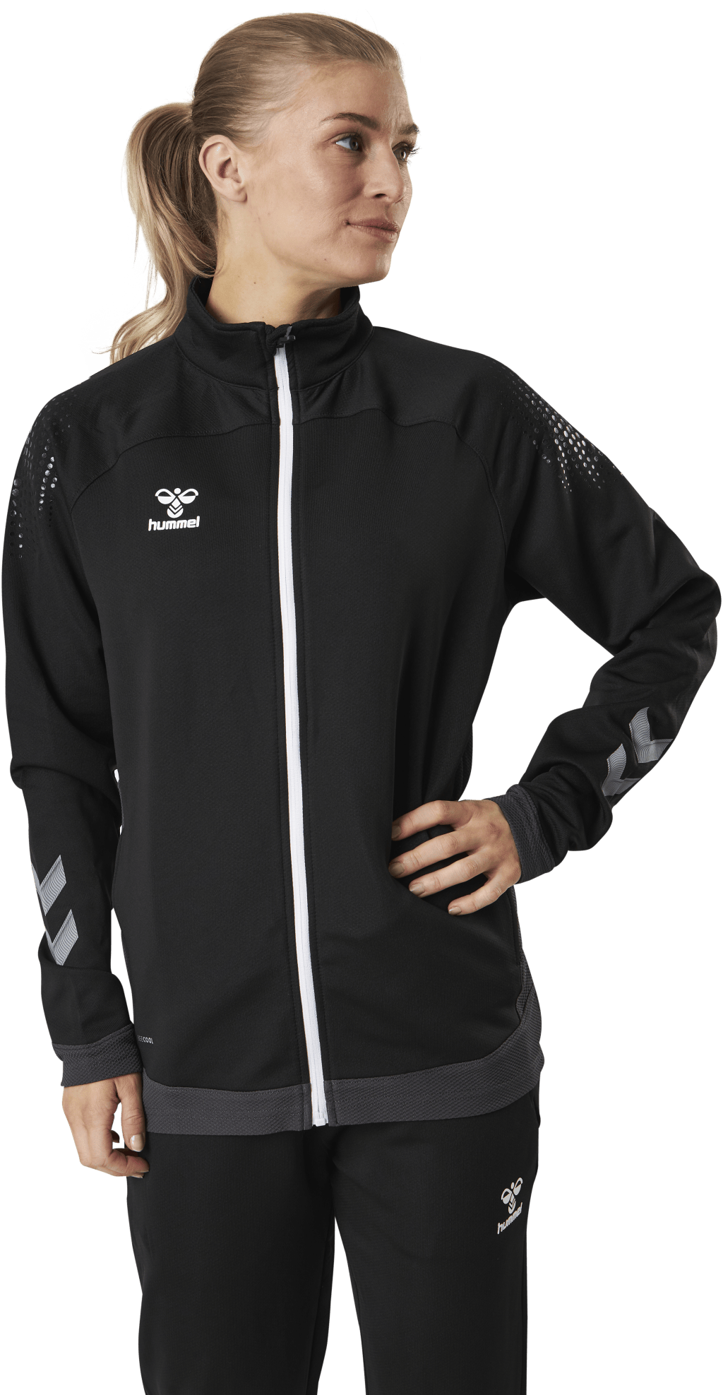 Poly Zip Jacket Black