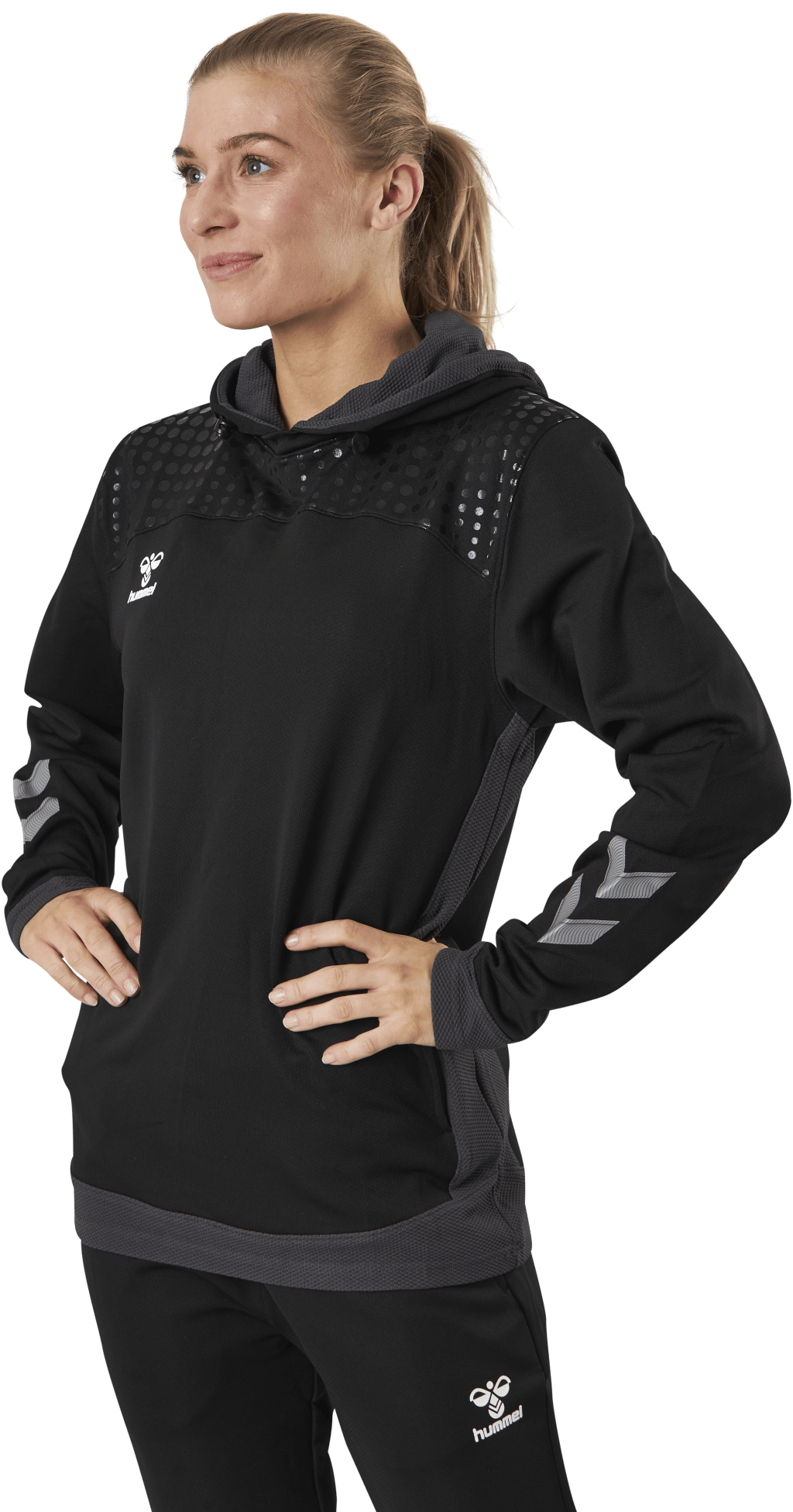 Poly Hoodie Black, Female, Vêtements, Chemises, Le football, Noir, L
