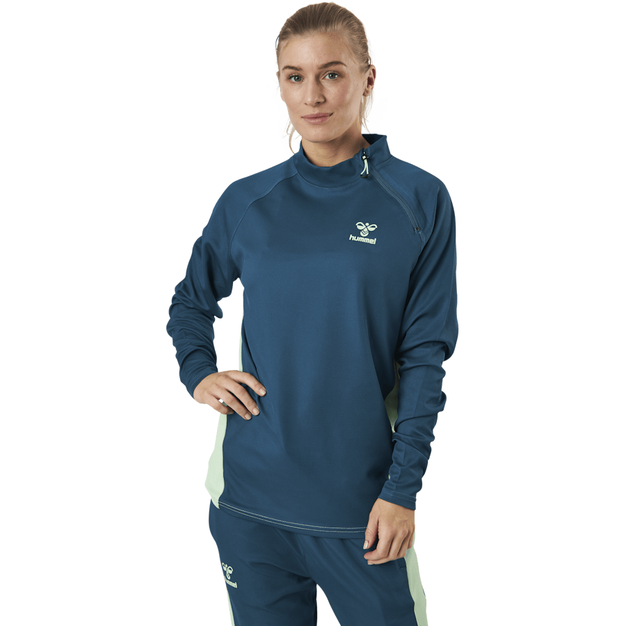 Half Zip Sweat Blue/Green