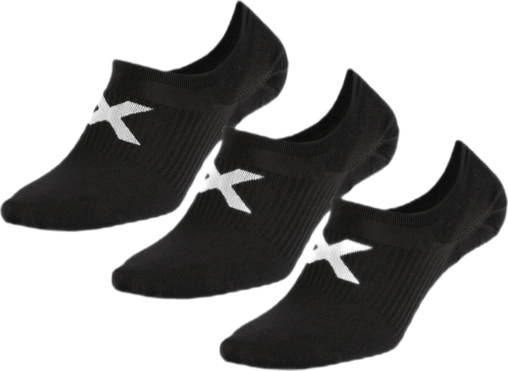 Invisible Socks 3-Pack Black/White, Unisex, Klær, Sokker, Løping, Hvit/Svart, L