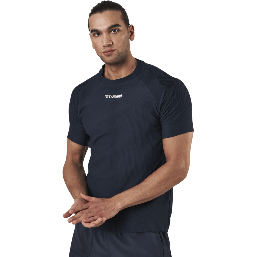 Cube Seamless T-Shirt Blue