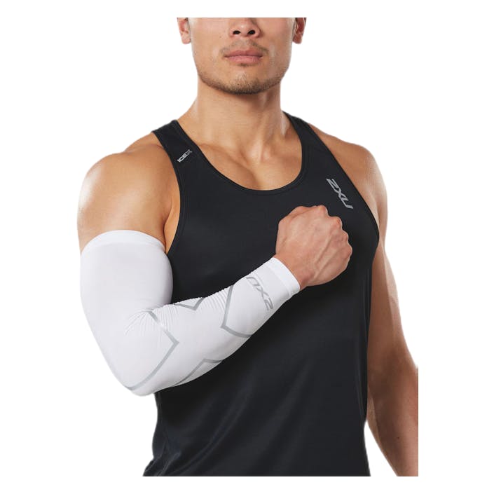 Comp Arm Guard White/Silver, Unisex, varusteet, Suojaus, Juoksu, Valkoinen/Hopea, XL