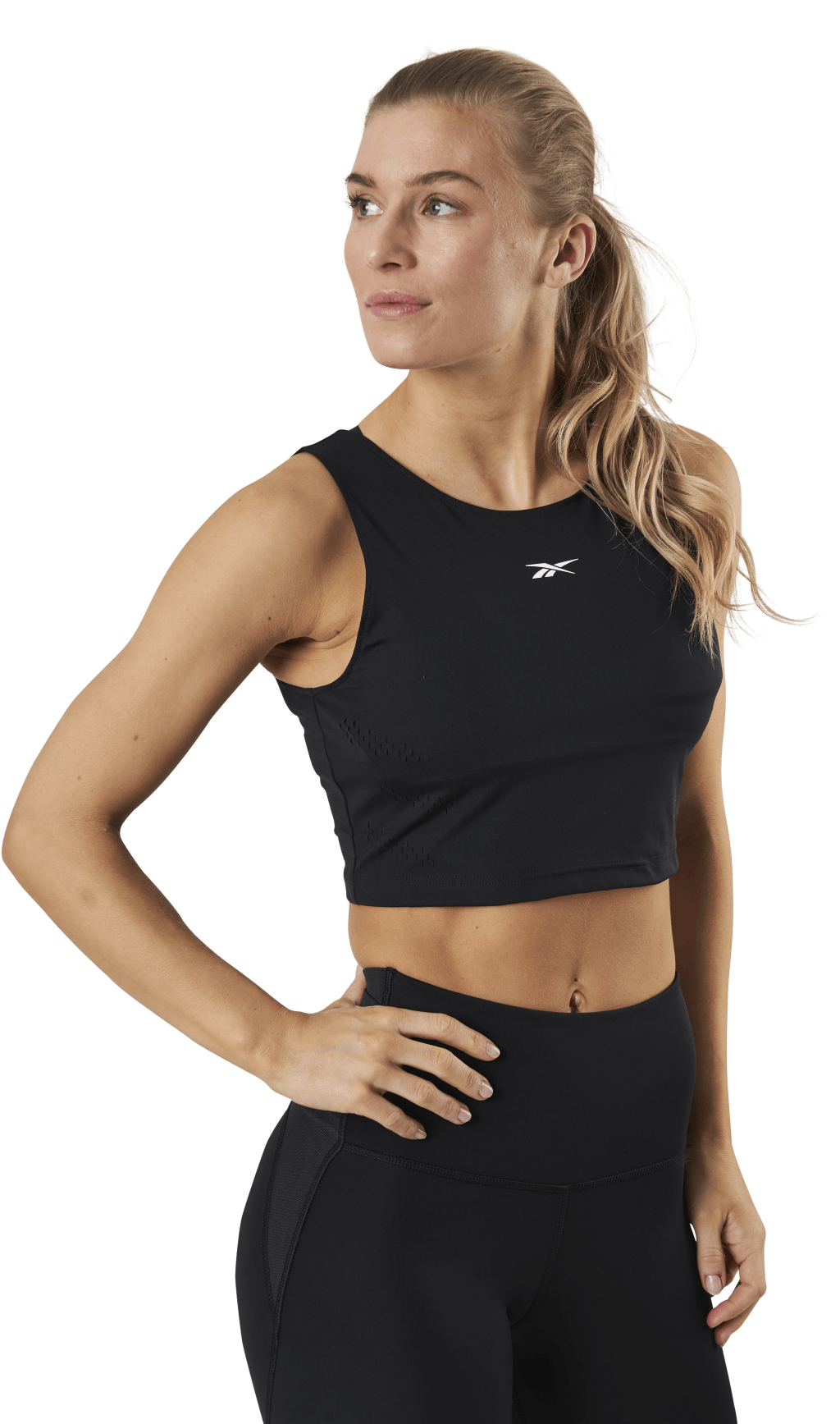 Ts Perform Crop Top Black, Female, Apparels, T-shirt, Workout, Black, M