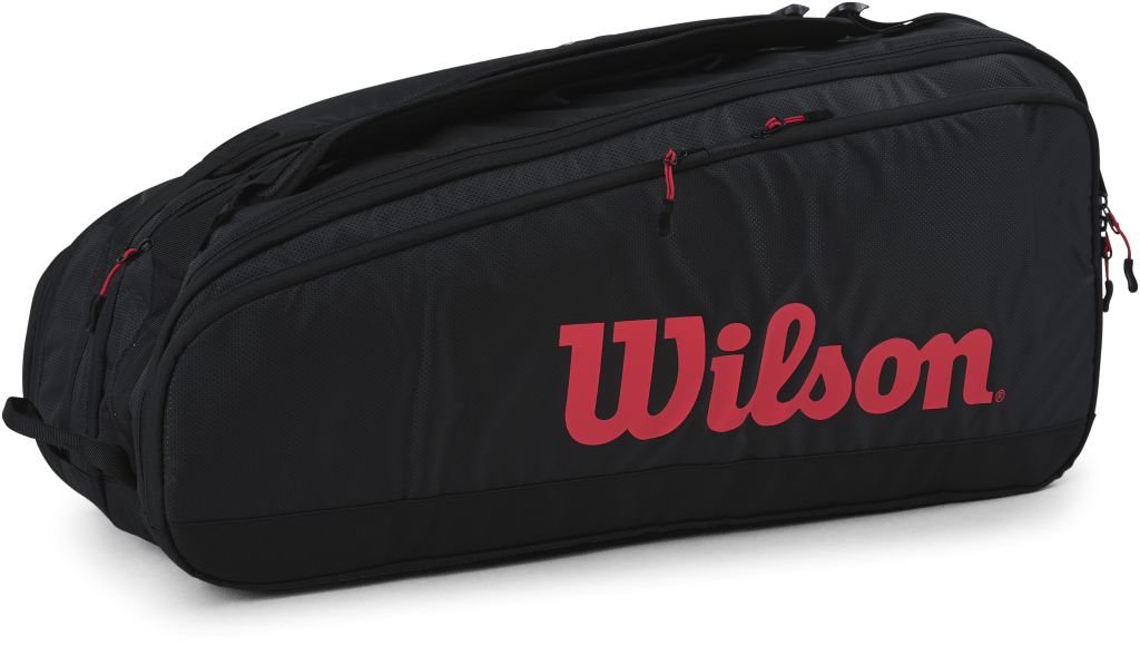 Tour 12 Pk Black/Red, Unisex, Attrezzature, borse e zaini, Tennis, Nero/Rosso, ONESIZE