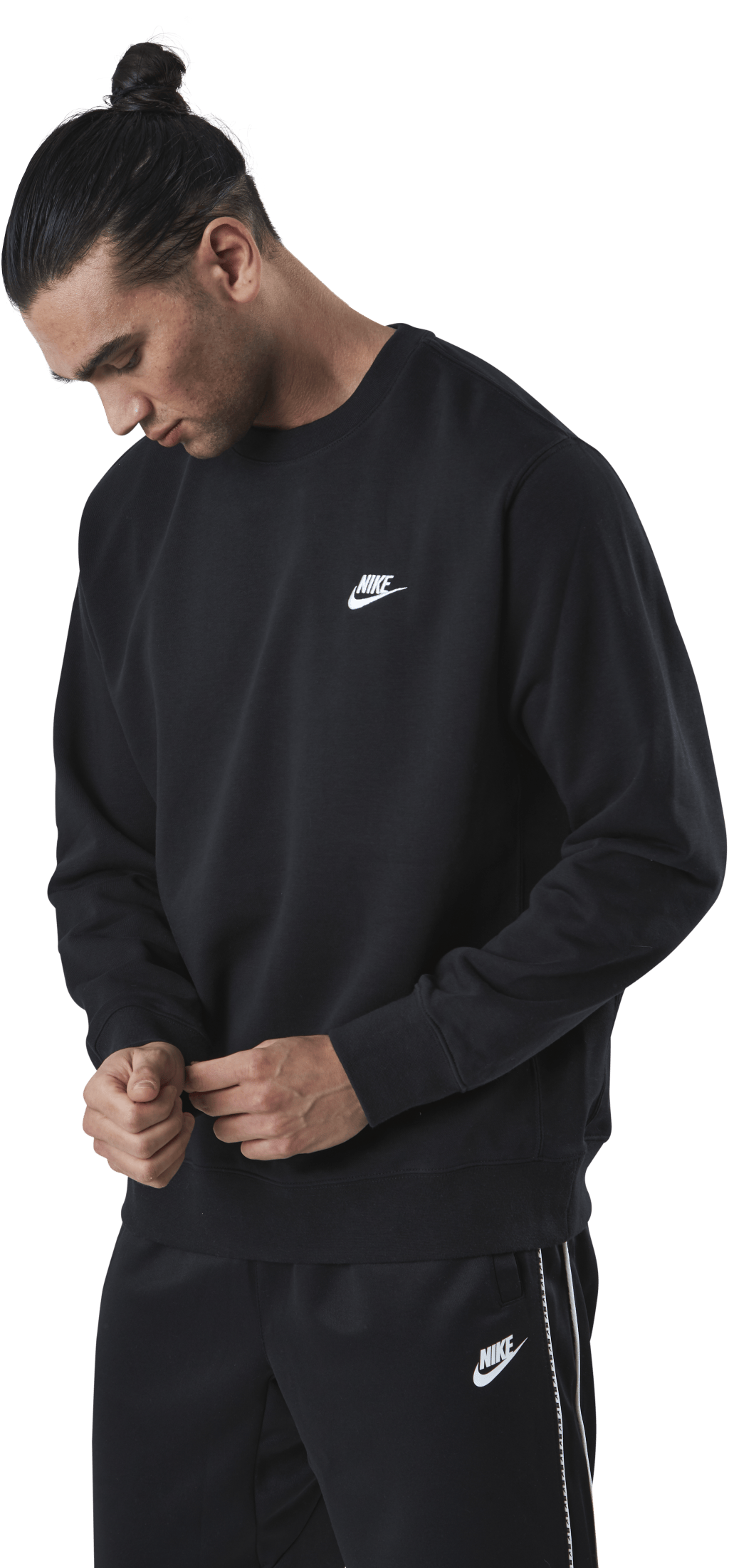 Sportswear Club Men’s French Terry Crew BLACK/WHITE