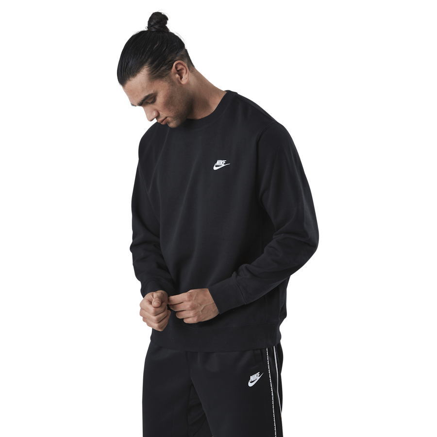 Sportswear Club Men’s French Terry Crew BLACK/WHITE
