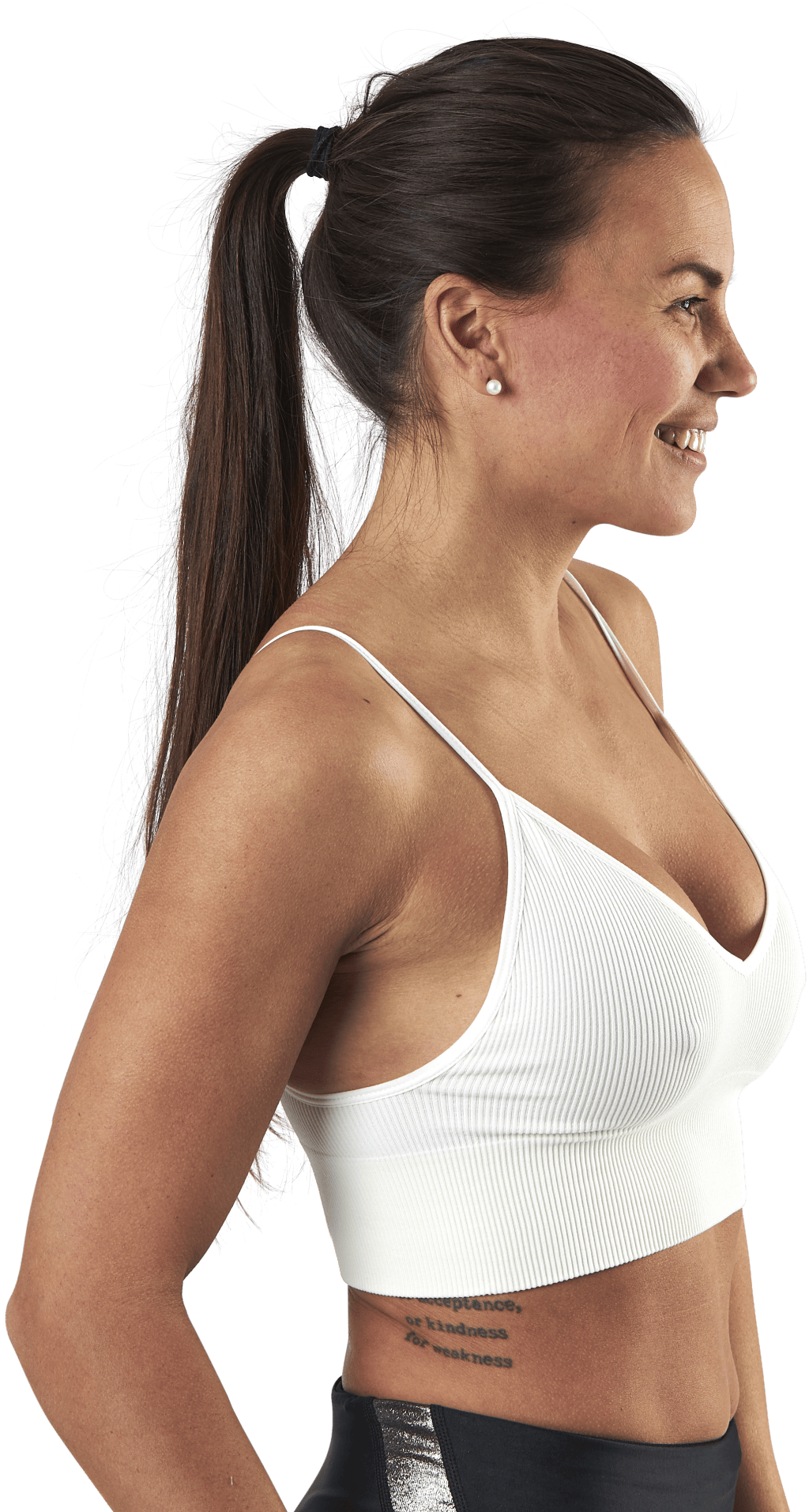 Vicky  Rib Seamless V-Neck Top White