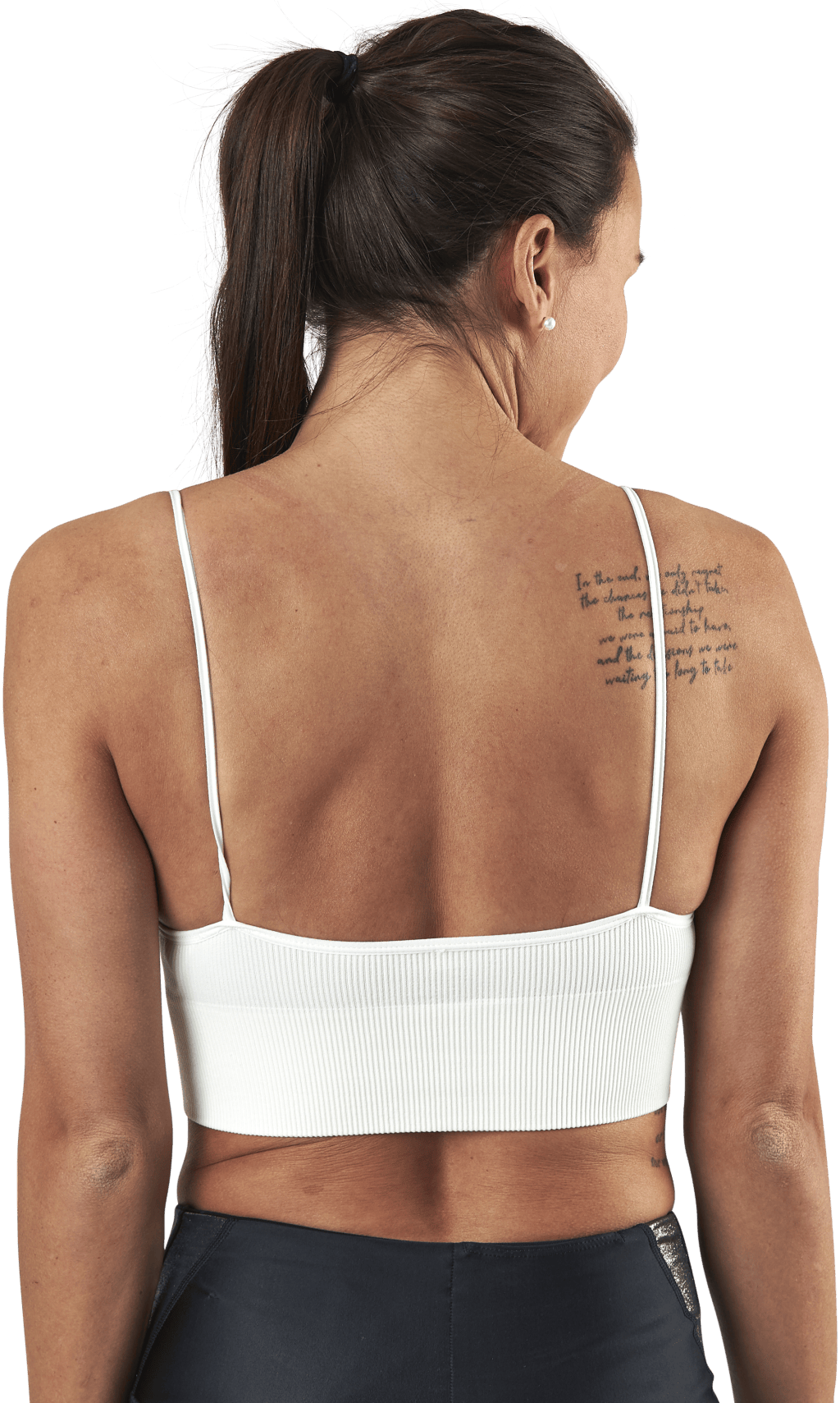 Vicky  Rib Seamless V-Neck Top White - Bild 3