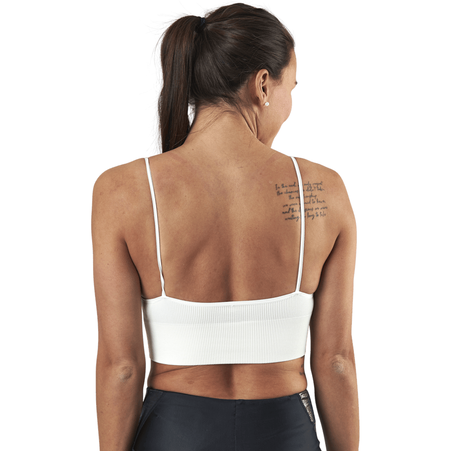 Vicky Rib Seamless V-Neck Top White - Bild 3