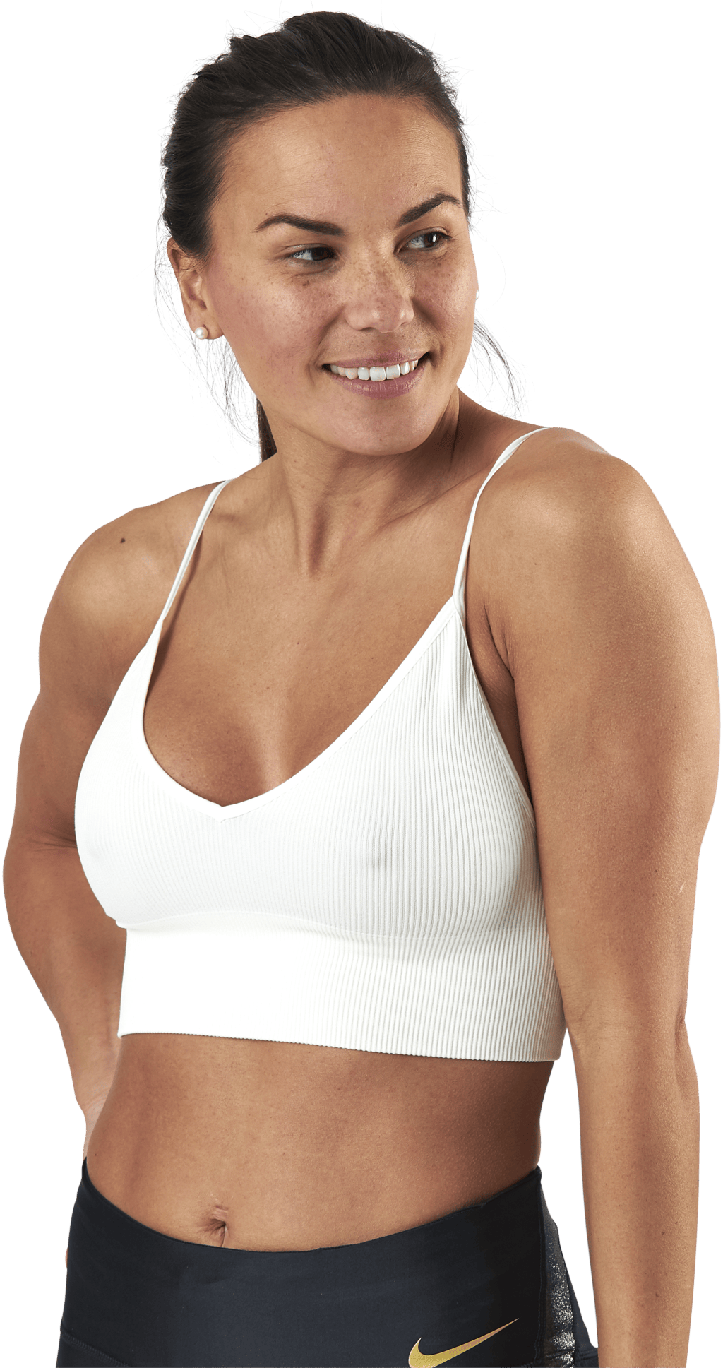 Vicky  Rib Seamless V-Neck Top White - Bild 2