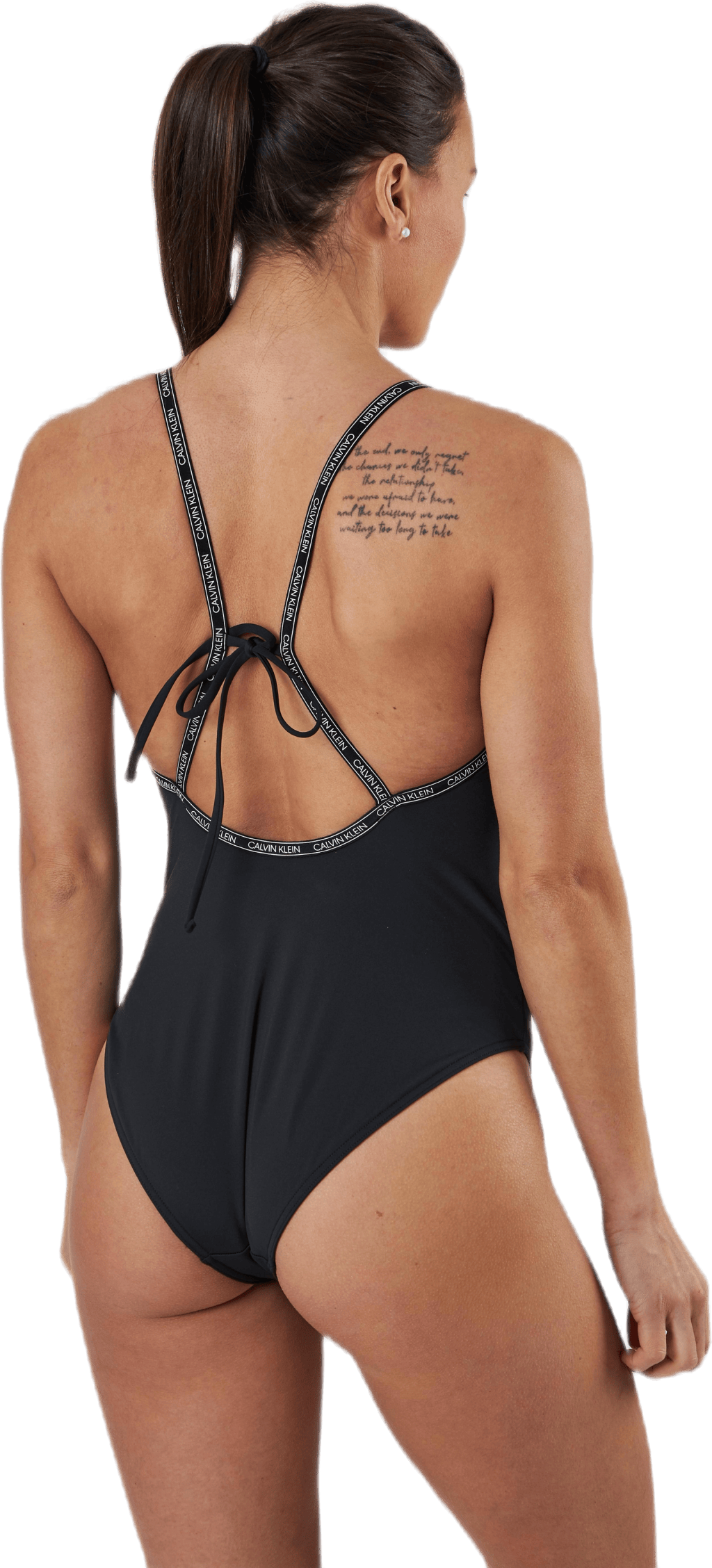 Core Logo Tape Square Neck Swimsuit Black - Bild 3