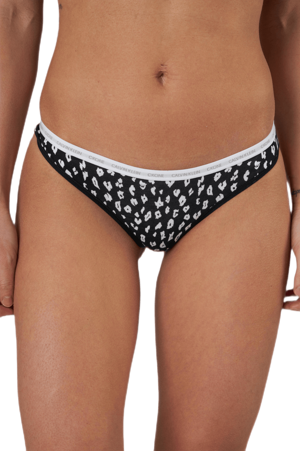 Ck One Cotton Thong 2-Pack White/Black, Female, Apparels, Underwear, White/Black, XS
