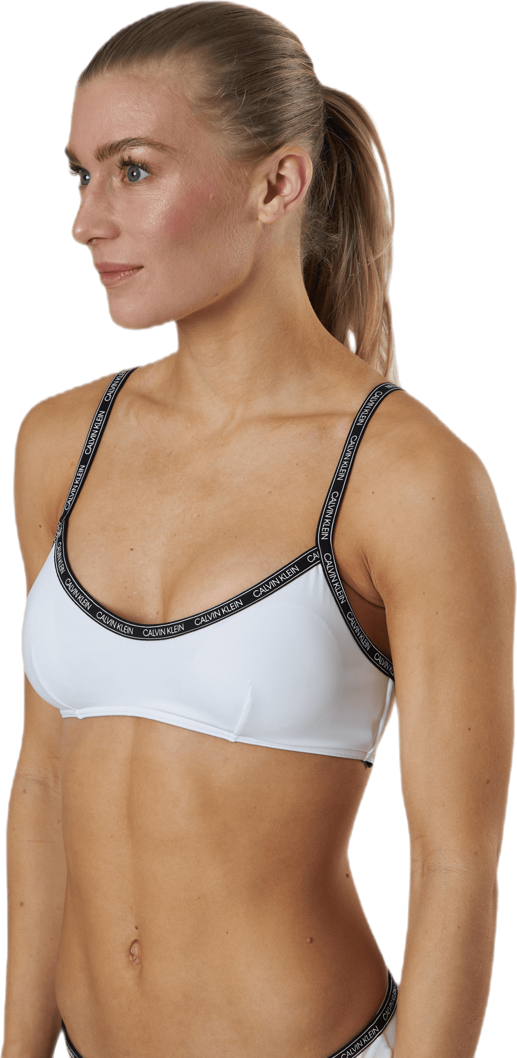 Core Logo Tape Bralette-Rp White