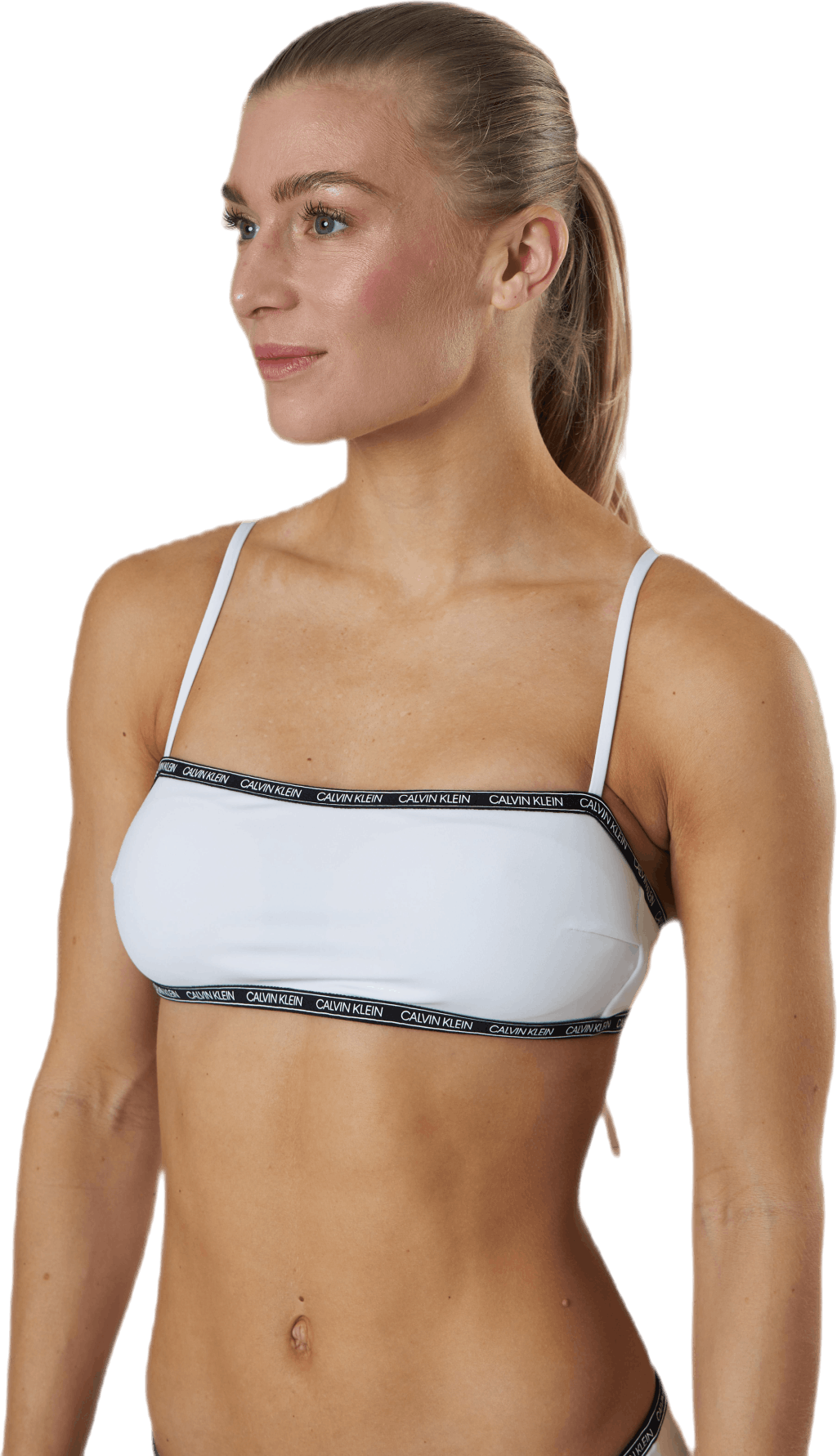 Core Logo Tape Bandeau-Rp White, Female, Kleding, Zwemkleding, Zwemmen, Wit, XS