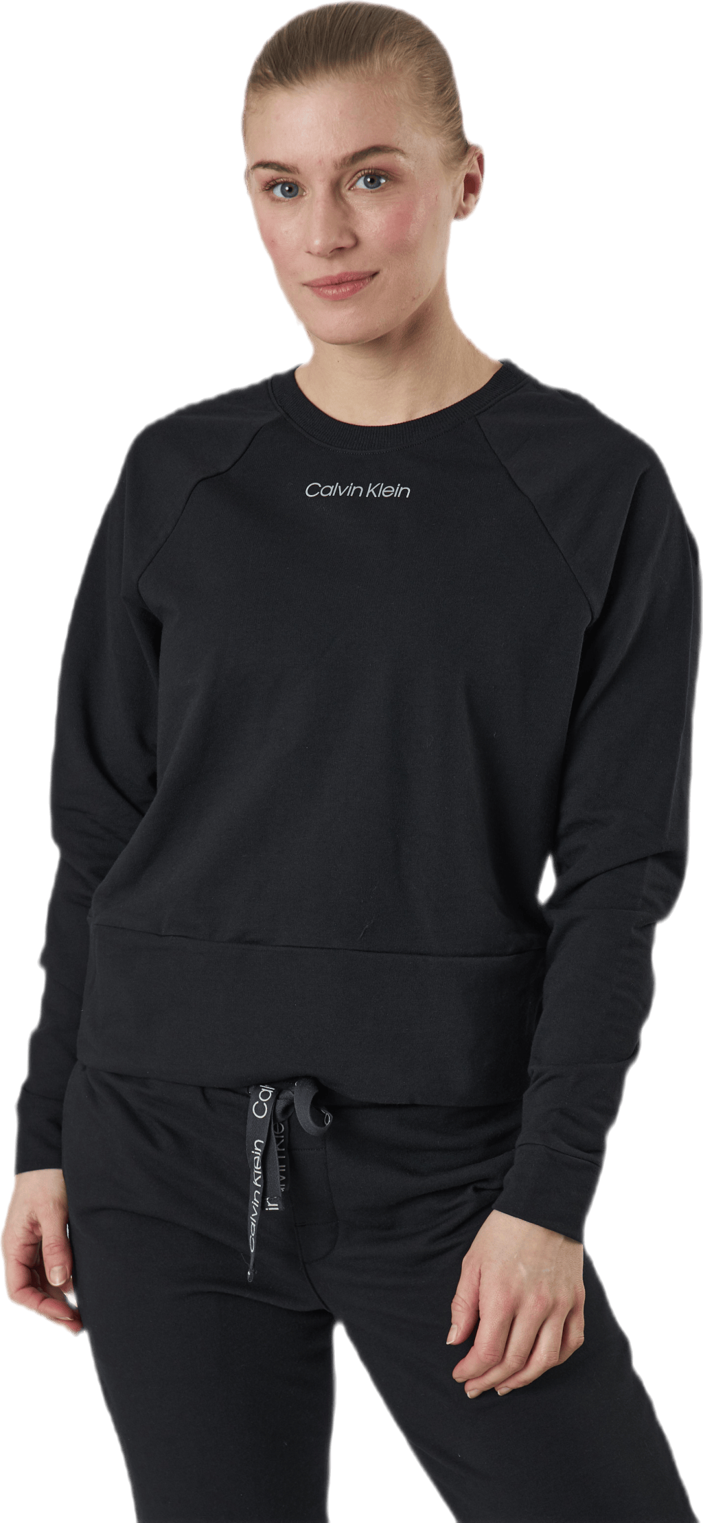 Eco Cotton L/S Sweatshirt Black, Female, Apparels, Shirts, Black, M