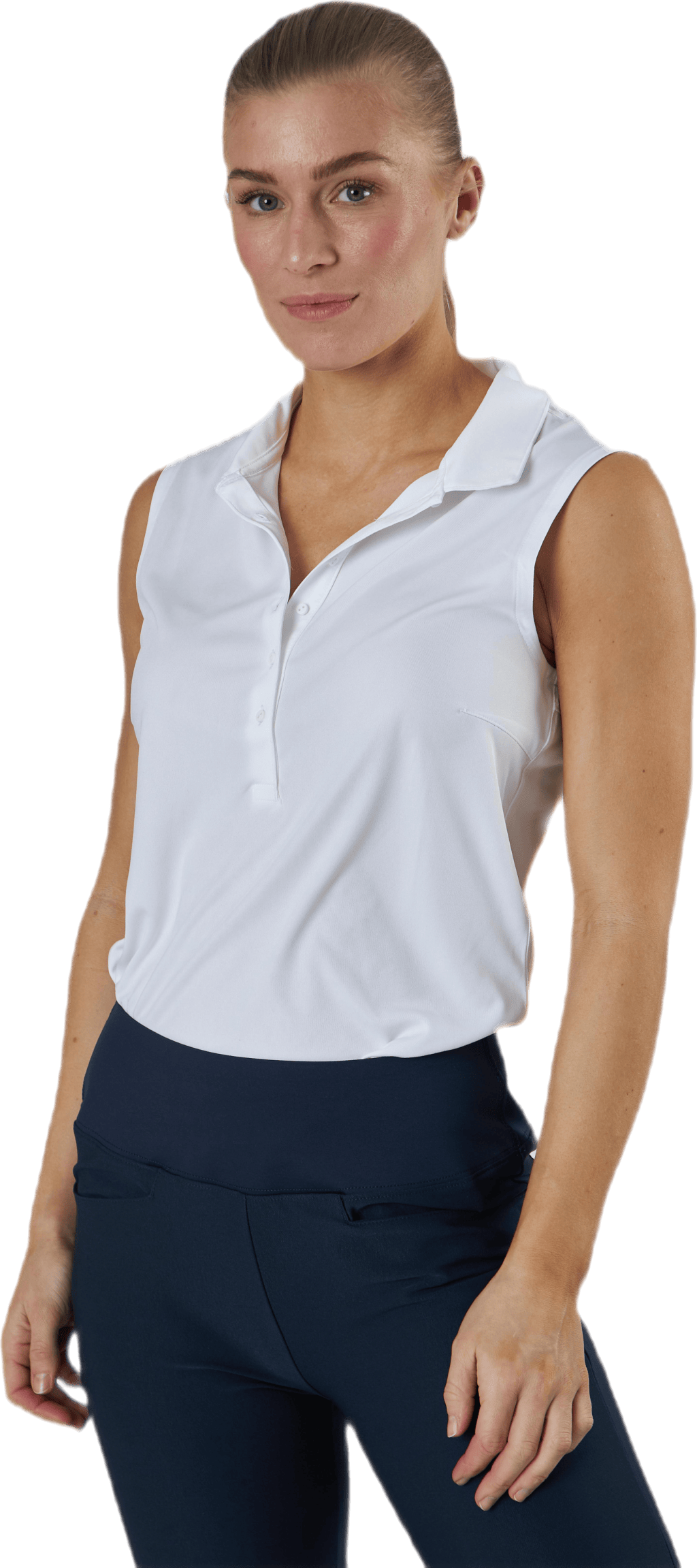 Rotation Sleeveless Polo White, Female, Apparels, T-shirt, Golf, White, XS
