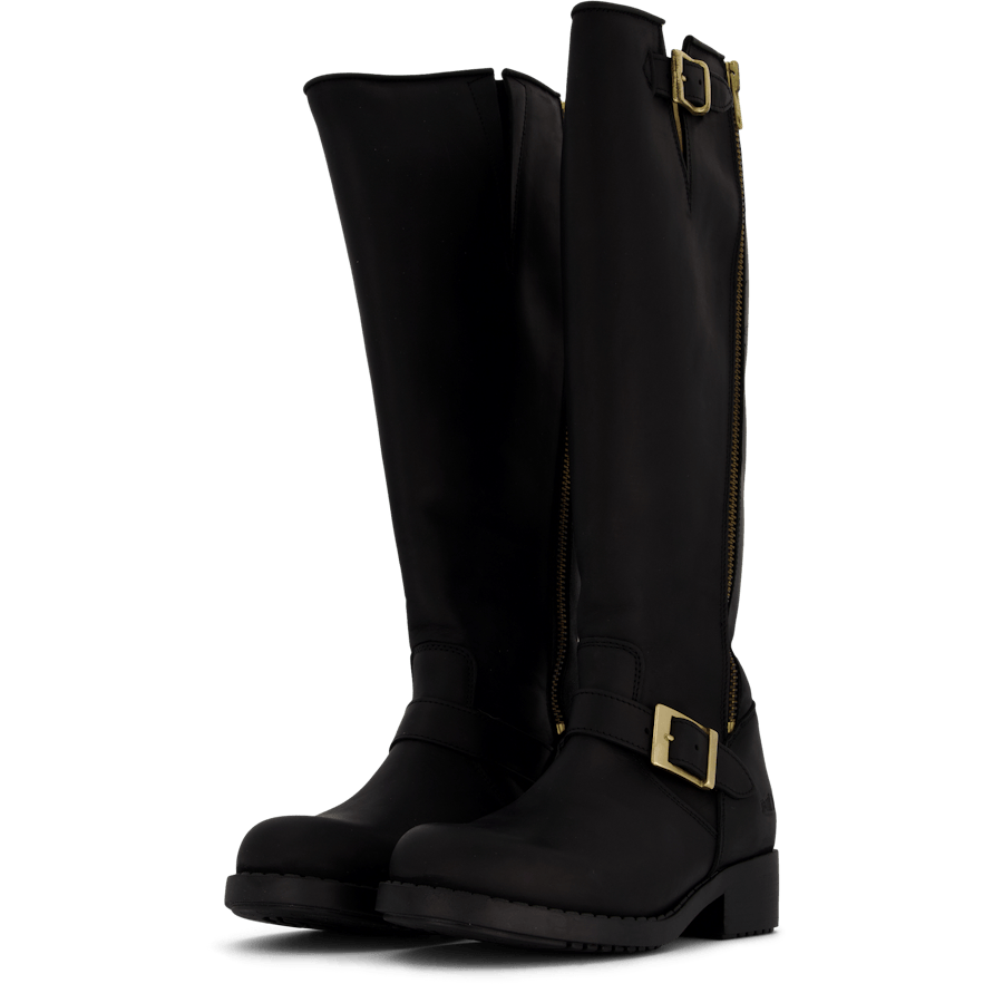 High Boot Double Zip Black / Shiny Gold - Bild 5