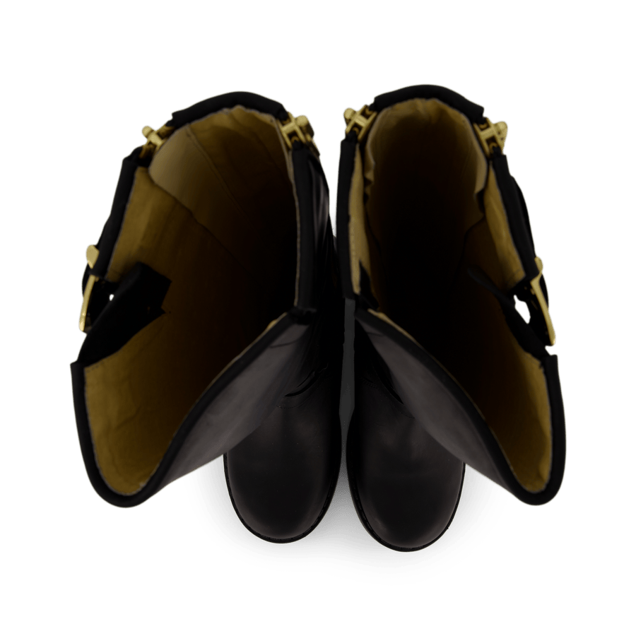 High Boot Double Zip Black / Shiny Gold - Bild 6