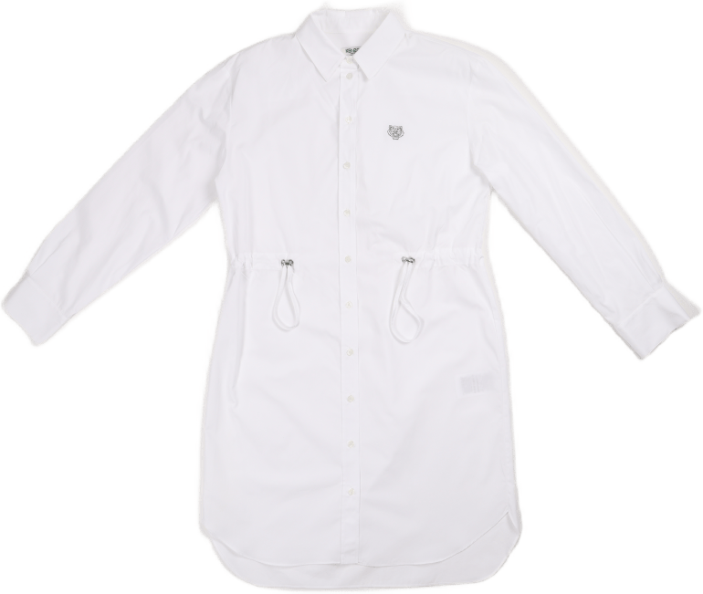 Mini Tiger Shirt Dress White