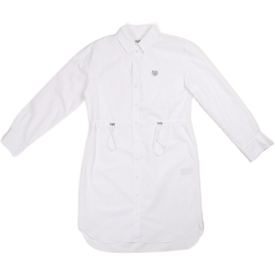 Mini Tiger Shirt Dress White