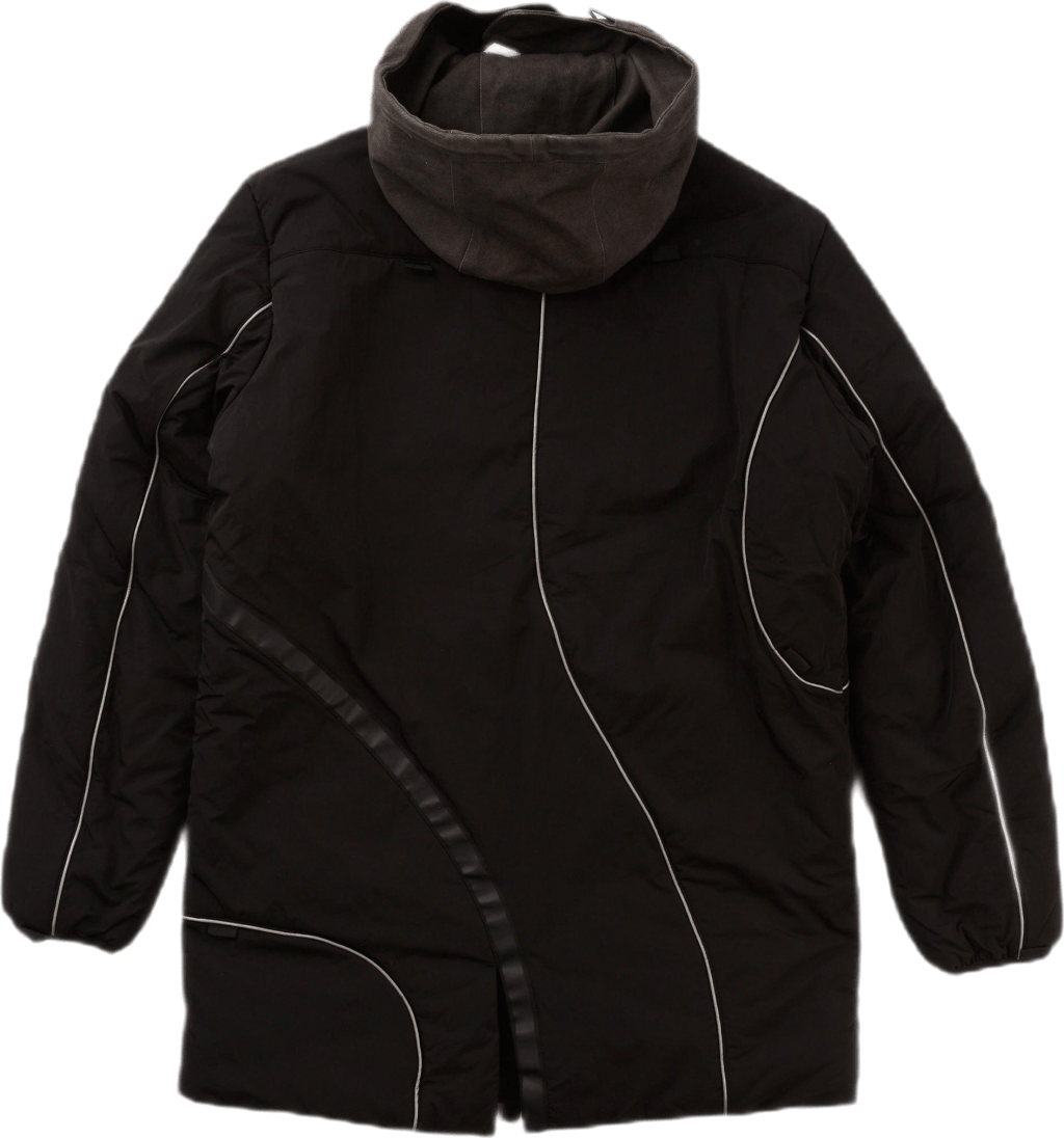 Crinkle Puffer Coat Black